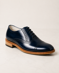 amisar blue hidden height increase lace up cemented elevator oxfords side view