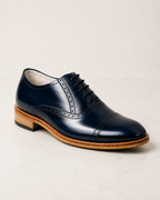 amisar blue hidden height increase lace up cemented elevator oxfords side view