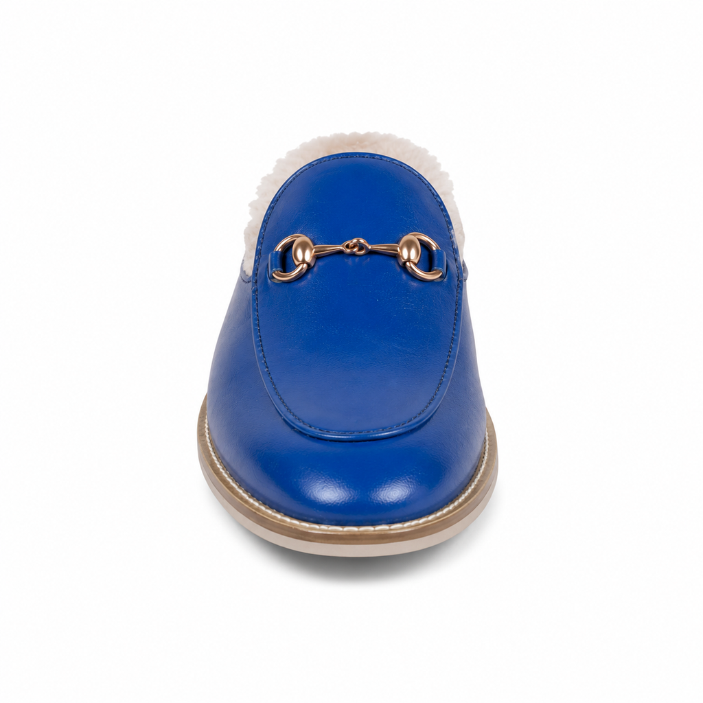 amisar blue handmade horsebit front view