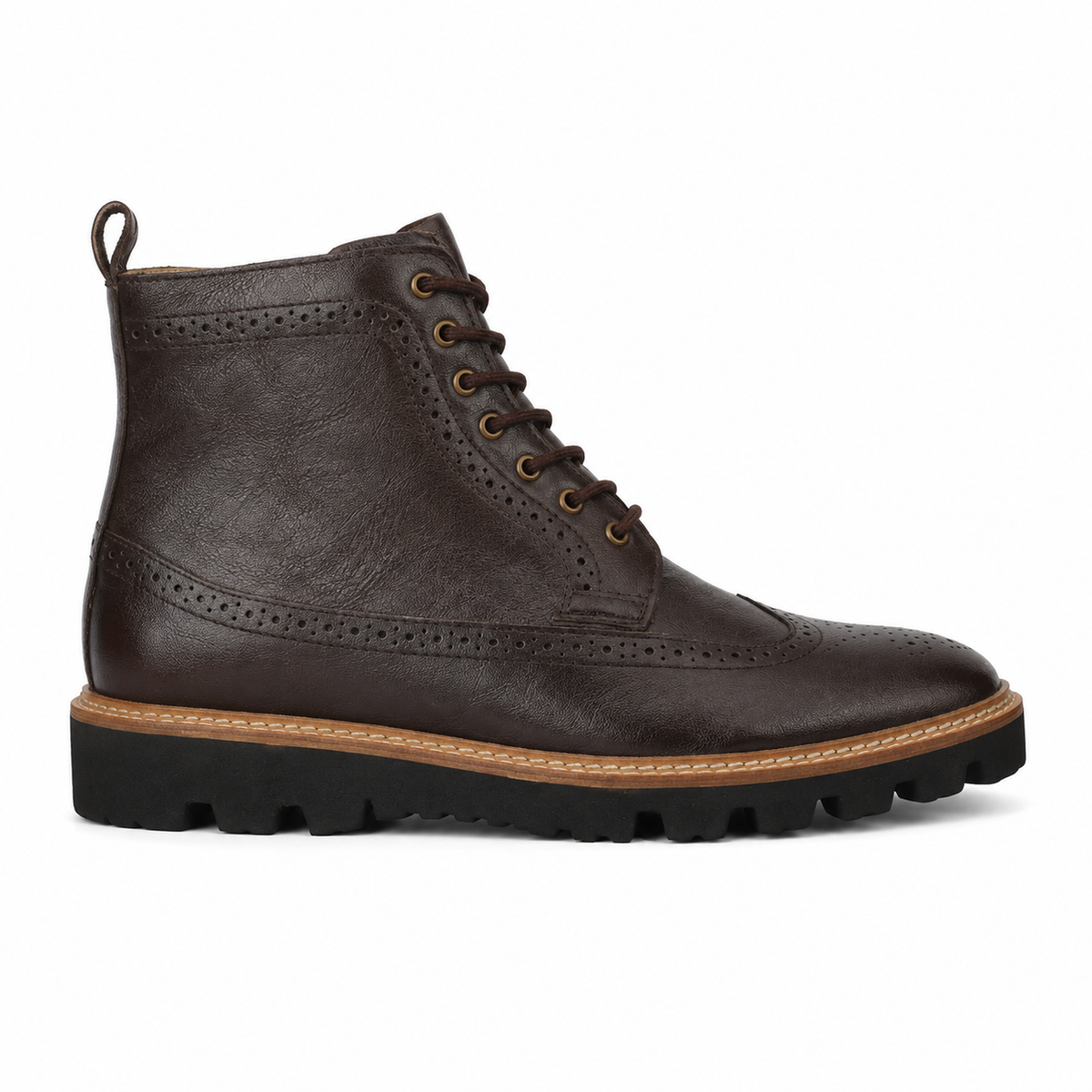 Elevator Brogue Boot - Brown