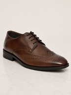 amisar brown full grain wing tip brogue side view