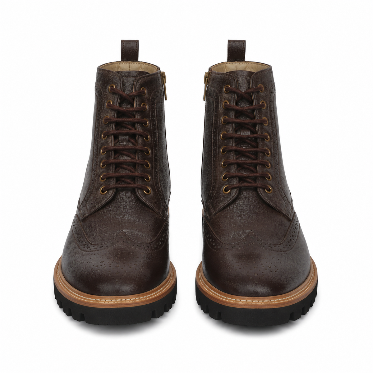 Elevator Brogue Boot - Brown