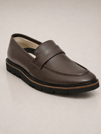 amisar brown handmade eva sole slip on soft leather handmade loafers casual side view