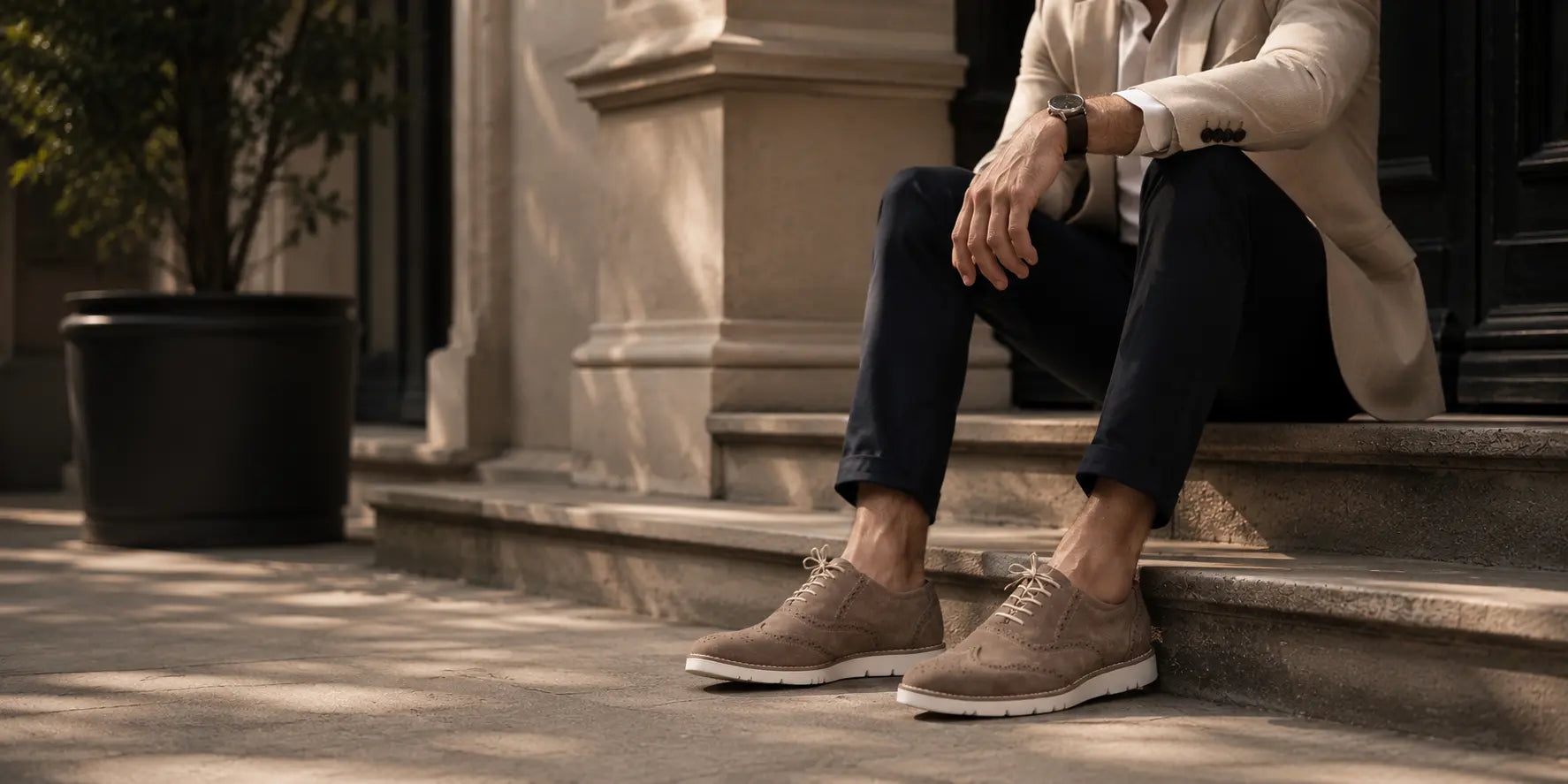 amisar brown sneakers brogue banner side view