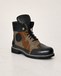 amisar camouflage rubber sole soft breathable leather lining memory foam foldable biker boots side view