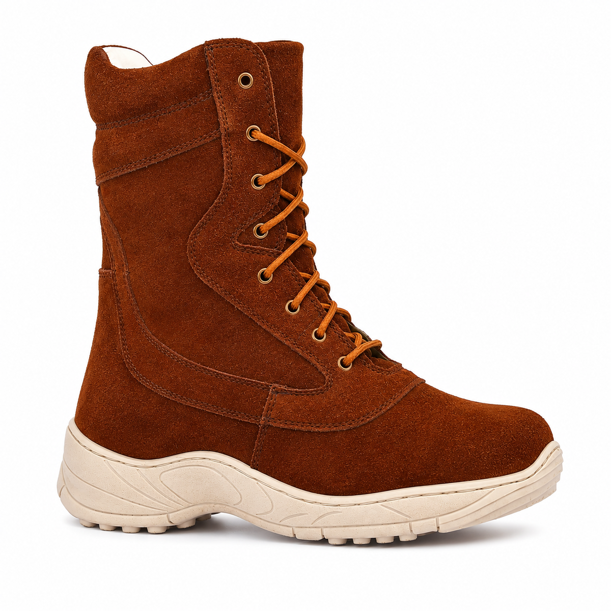 Biker Boots With Side Chain - Dark Suede