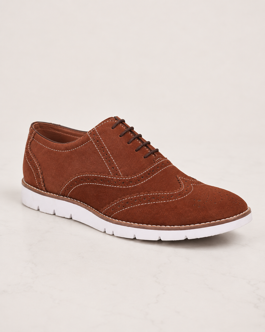 amisar dark tan lace up handmade sneakers side view