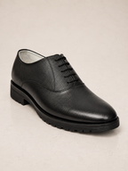 amisar Derby Lace-Up Silhouette Genuine NDM black Leather Upper Memory Foam Footpad Rubber Sole Cemented side view