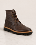 amisar brogue boots brown elevator Hidden 3" Height Full Grain Leather Upper Handmade EVA Sole side view