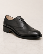 amisar brogue black elevator Goodyear Welted Construction Hidden 3" Height Increase Calf Leather Upper Argentinian Leather Sole side view