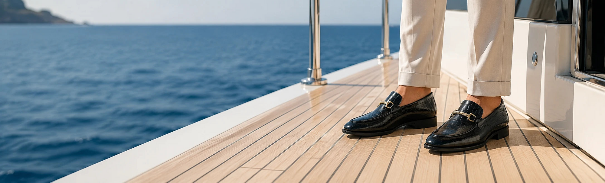 amisar horsebit loafers black banner side view