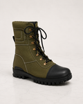 amisar jungle defense boots green 11-Inch Boot Shaft Waterproof Leather Upper Memory Foam Footpad Anti-Skid Heavy-Duty Rubber Sole side view
