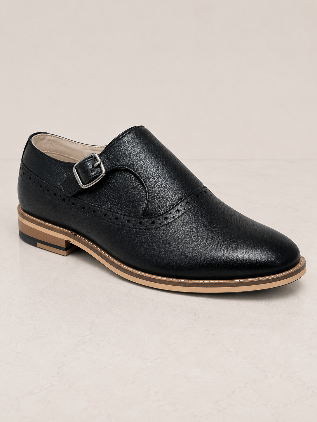 amisar Oxford Silhouette TPR Sole Full black Leather Upper side view