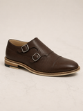 amisar Monk Strap Oxford Silhouette Full brown Leather Upper TPR Sole side view
