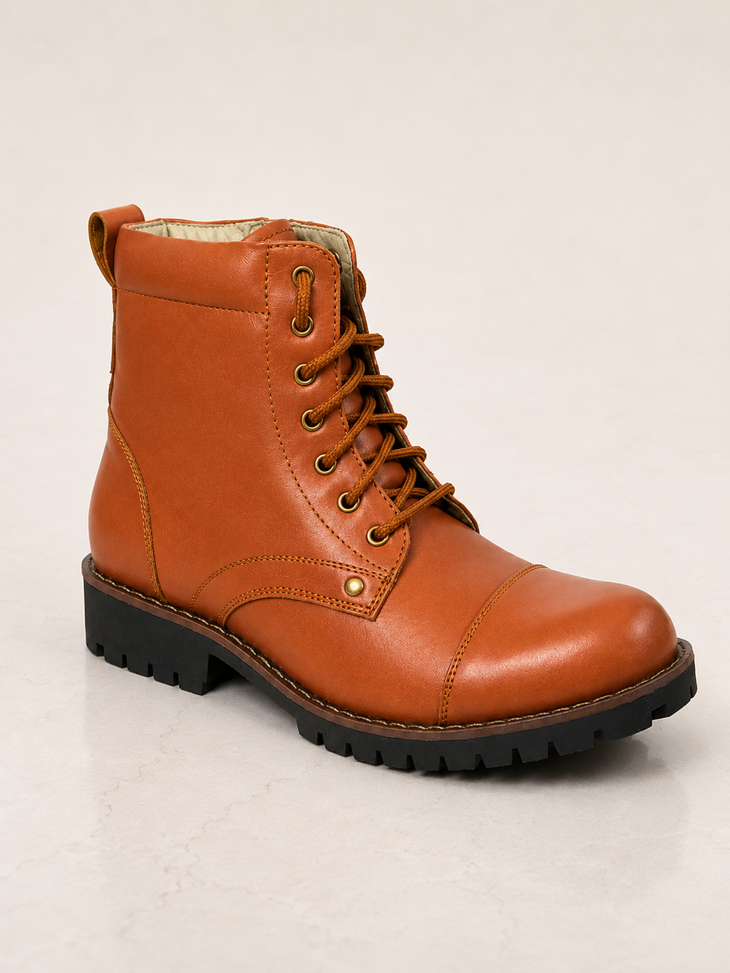 amisar tan police dms boot TPR sole Lace up side view