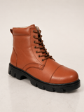 amisar Police DMS tatical boot tan oxford PU Sole Grain Leather Upper side view
