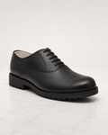 amisar safety derby ndm black Steel Toe Cap Rubber Outsole lace up cemented side view
