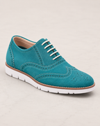 amisar sky blue handmade eva sole soft leather sneakers side view