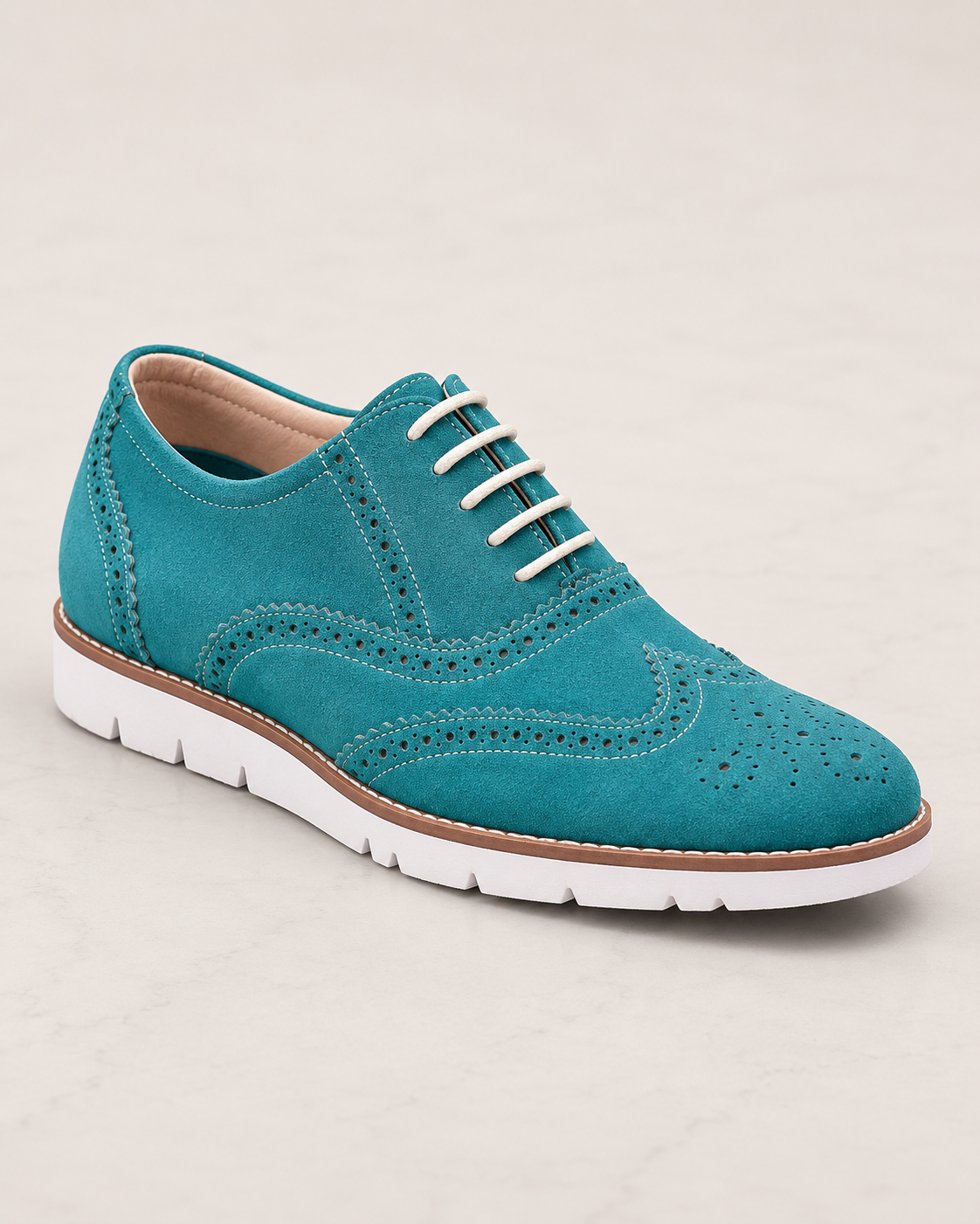 amisar sky blue handmade eva sole soft leather sneakers side view