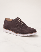 amisar sneakers brown suede leather lace up side view