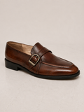 amisar tan brush off full grain leather handmade argentinian sole monk strap goodyear welted side view