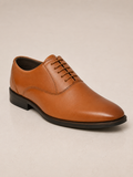 amisar Derby Lace-Up Silhouette Full tan Leather Upper Memory Foam Footpad Rubber Sole Cemented side view