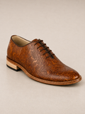 amisar tan flora handmade argentinian leather sole soft leather lace up derby goodyear welted side view