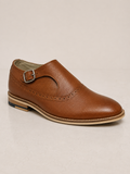 amisar tan full leather cemented thermoplastic rubber monk single side view