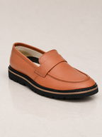 amisar tan leather handmade loafer casuals side view