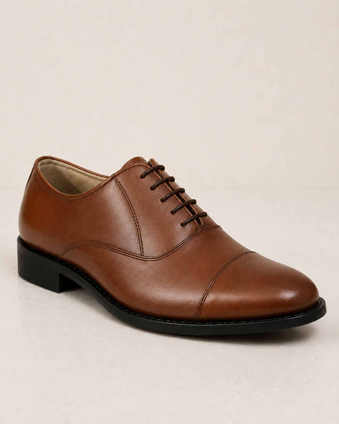amisar tan lace up handmade argentinian leather sole soft leather oxfords goodyear welted side view