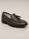 amisar Classic Tassel Penny Loafer Design Premium Brown Leather Upper TPR Sole side view
