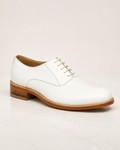 amisar white lace up handmade argentinian leather sole soft leather derby goodyear welted