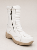 amisar white phylon sole cemented soft breathable lining memory foam waterproof zip biker boots side view