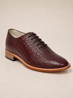 amisar wine croco embossed leather handmade argentinian sole deby goodyear welted side view