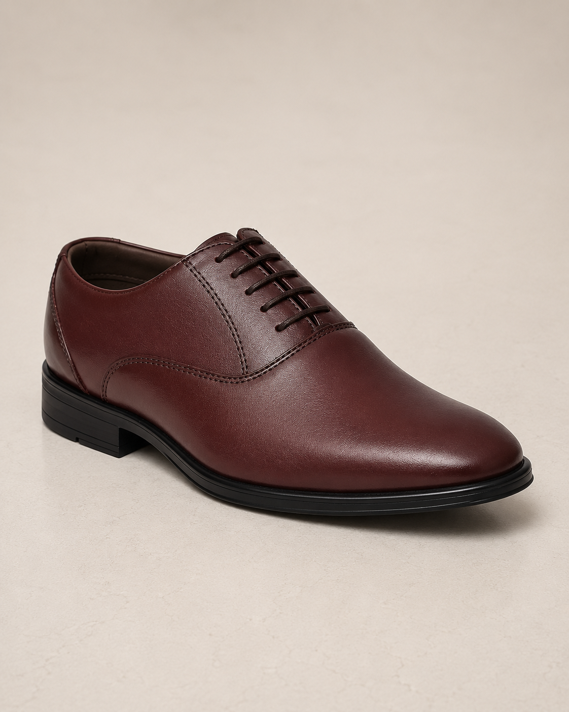 amisar Derby Lace-Up Silhouette Full wine Leather Upper Memory Foam Footpad Rubber Sole Cemented side view
