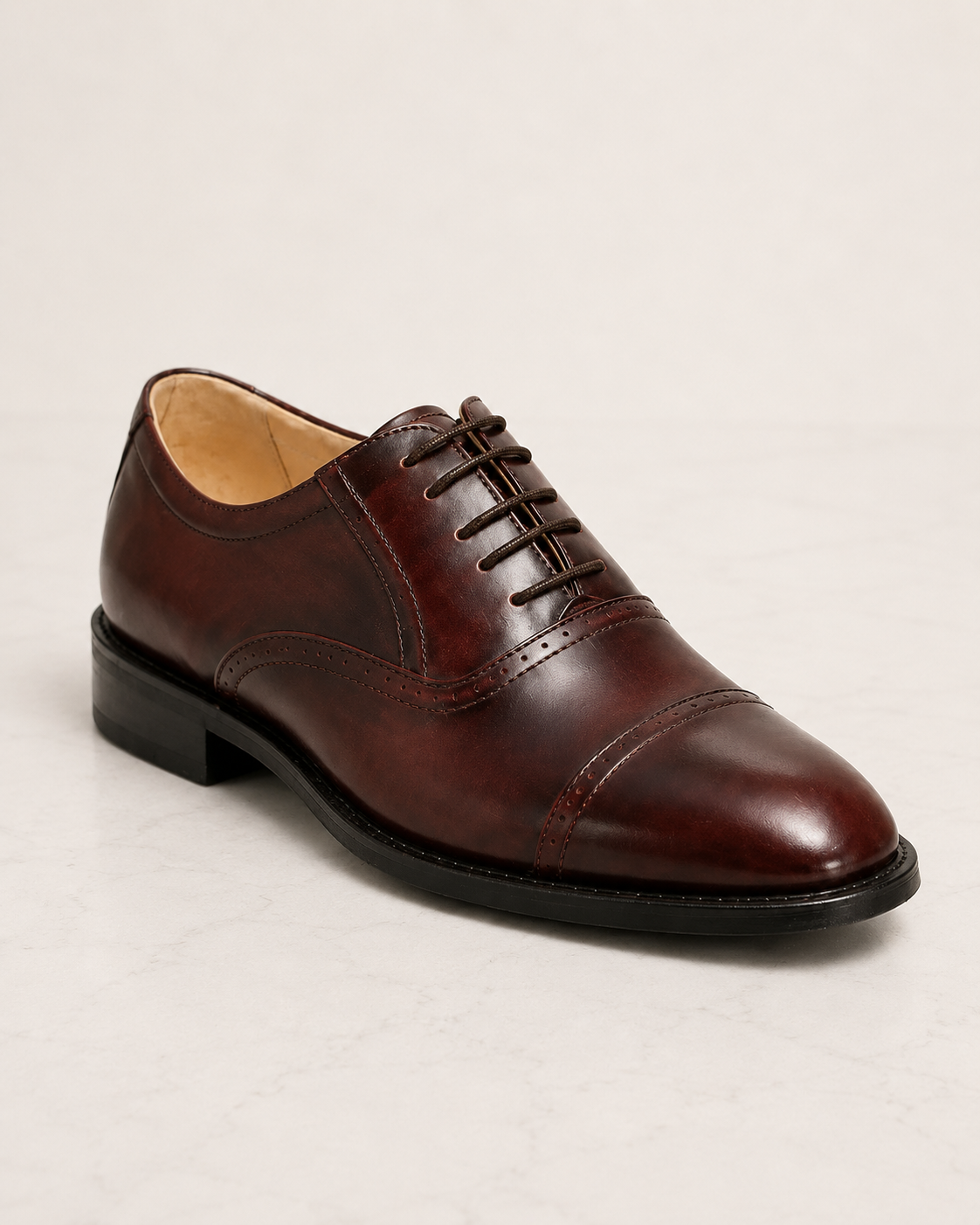 amisar wine hidden height increase cushioned insole cemented lace up elevator oxfords side view