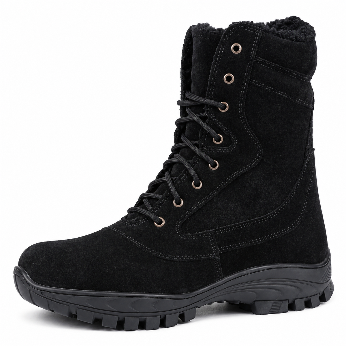 Biker Boots - Black Suede
