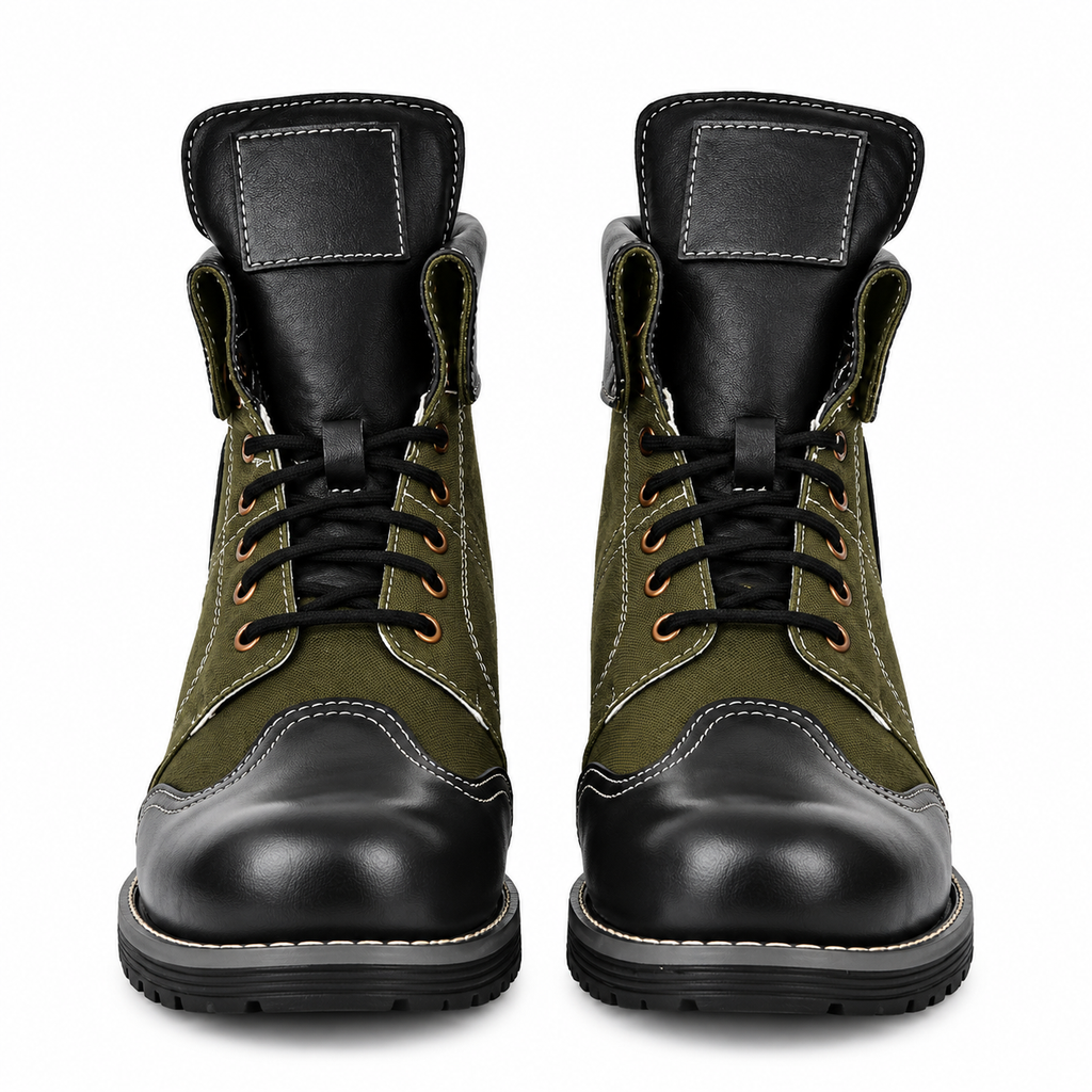 Biker Boots : 6 & 9 Inches Foldable Leather with heavy duty Rubber sole.