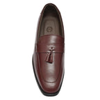 Penny loafers :  Wine leather Penny loafer with Tassel & Memory foam footpad. Article : Al107T-Wine